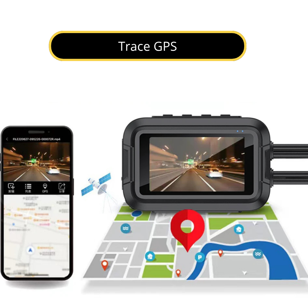 Caméra Moto Double 1080P WiFi GPS – Étanche, Vision Nocturne, Boîte Noire Connectée – Image 7