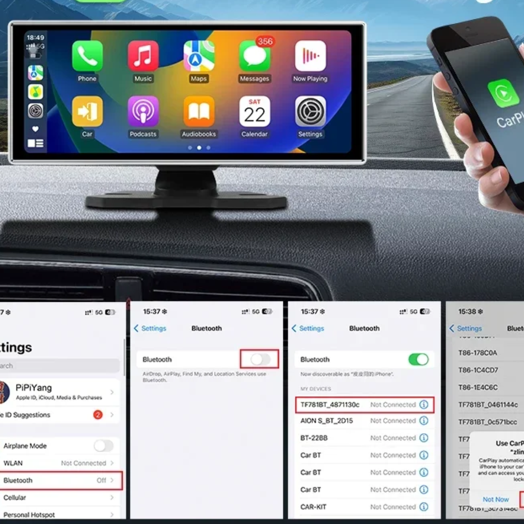 Dashcam 11” Rétroviseur 4K CarPlay – Écran Tactile Android Auto, Vision Nocturne, GPS – Image 2