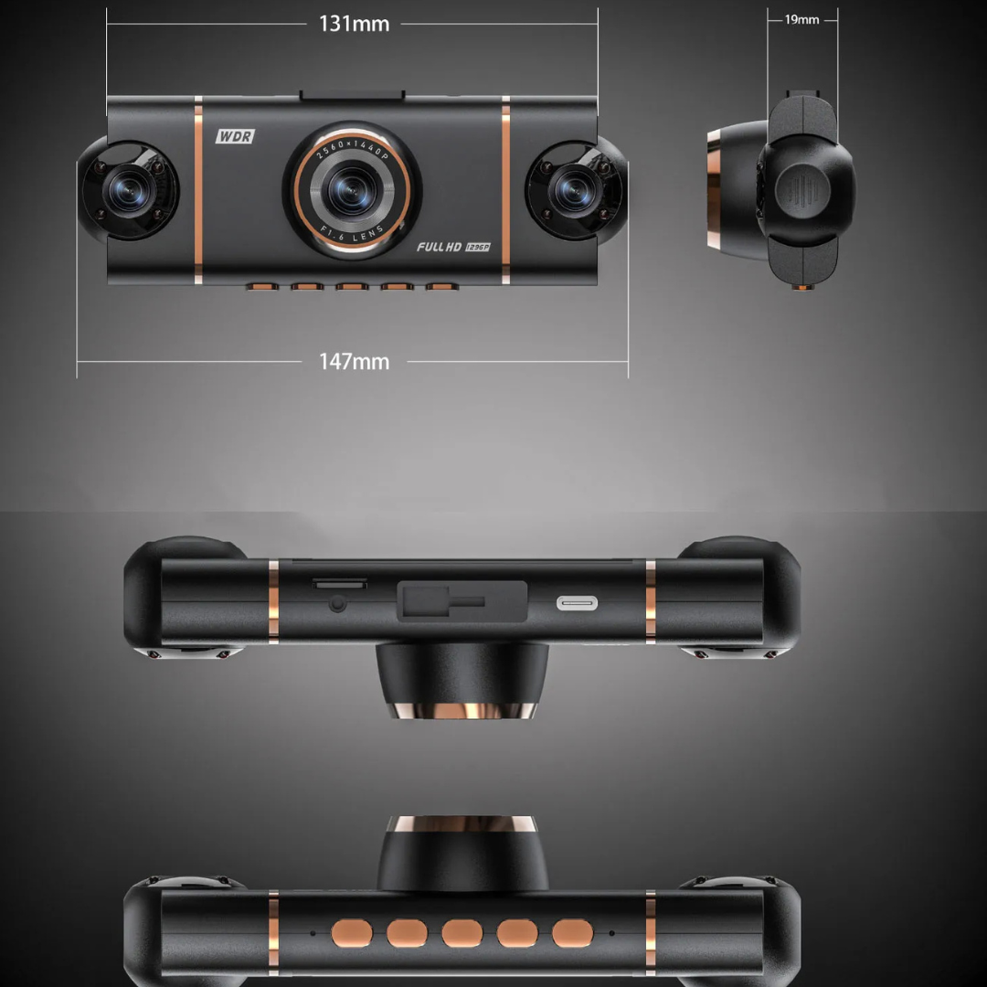 Dashcam 4 Canaux 1080P WiFi – Vue Avant/Arrière, Vision Nocturne, Enregistrement Sécurisé – Image 4