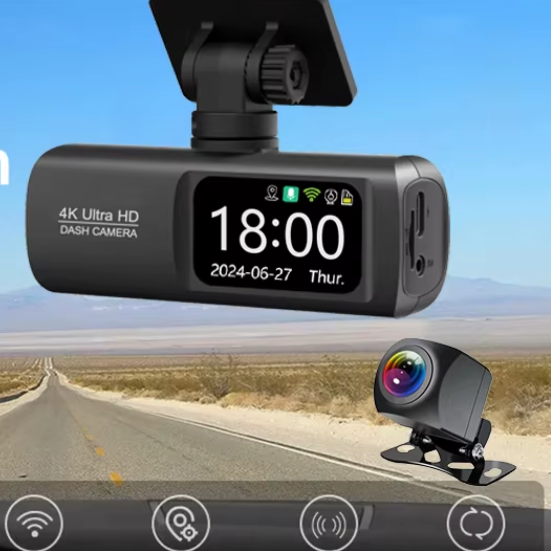 Dashcam 4K UHD WiFi GPS – Double Objectif Avant/Arrière, Surveillance 24h/24, Grand Angle 170° – Image 5
