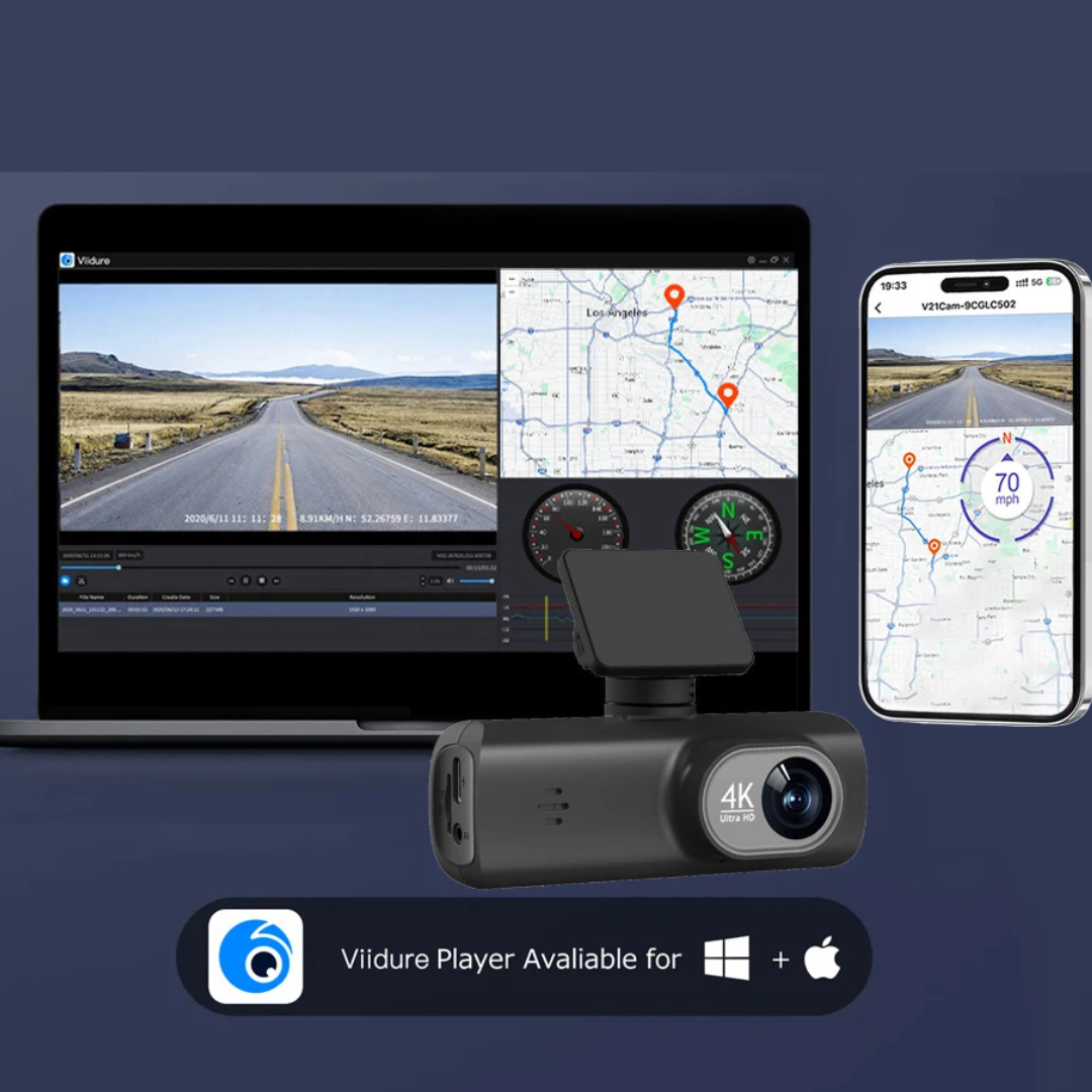 Dashcam 4K UHD WiFi GPS – Double Objectif Avant/Arrière, Surveillance 24h/24, Grand Angle 170° – Image 6