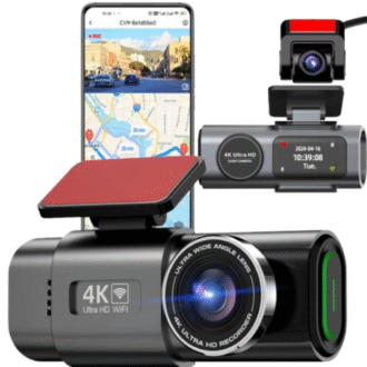Dashcam 4K UHD WiFi GPS – Enregistreur Vidéo Voiture, Vision Nocturne, Stationnement Intelligent