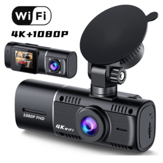 Dashcam Double Caméra Avant/Arrière – Vision Nocturne Infrarouge, Mode Parking, Ultra Grand Angle