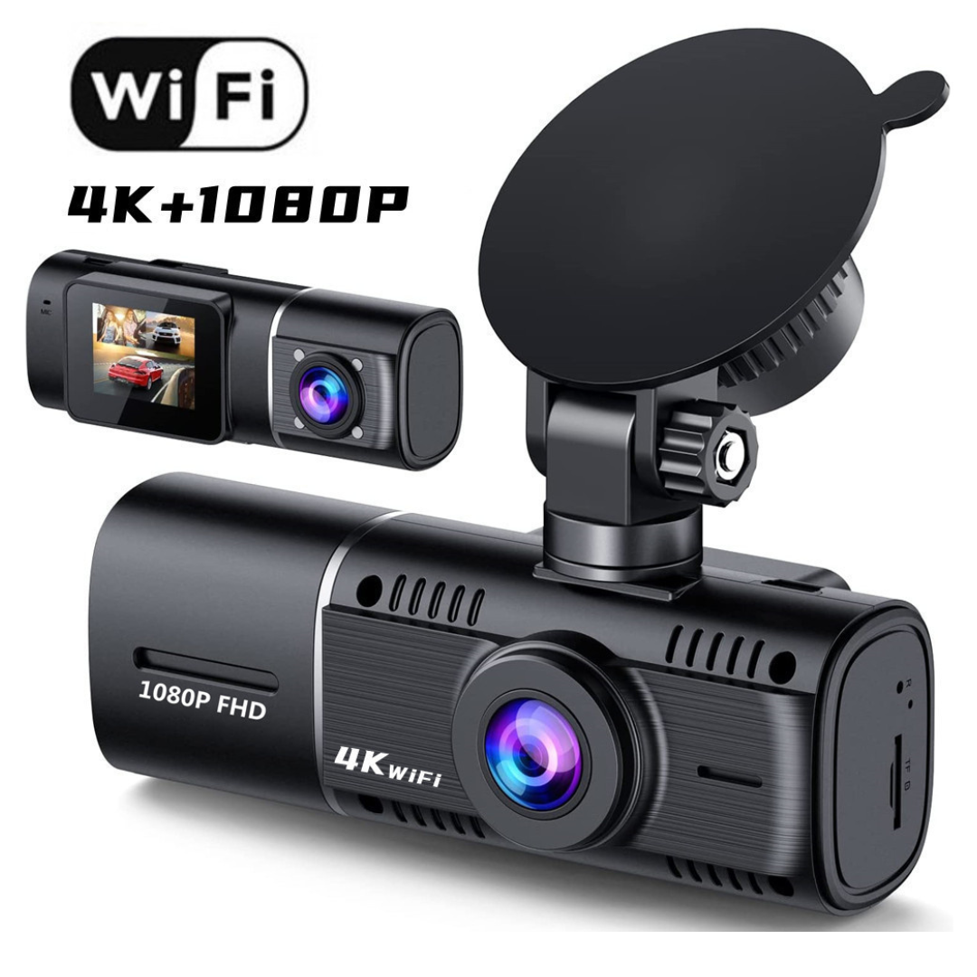 Dashcam Double Caméra Avant/Arrière – Vision Nocturne Infrarouge, Mode Parking, Ultra Grand Angle