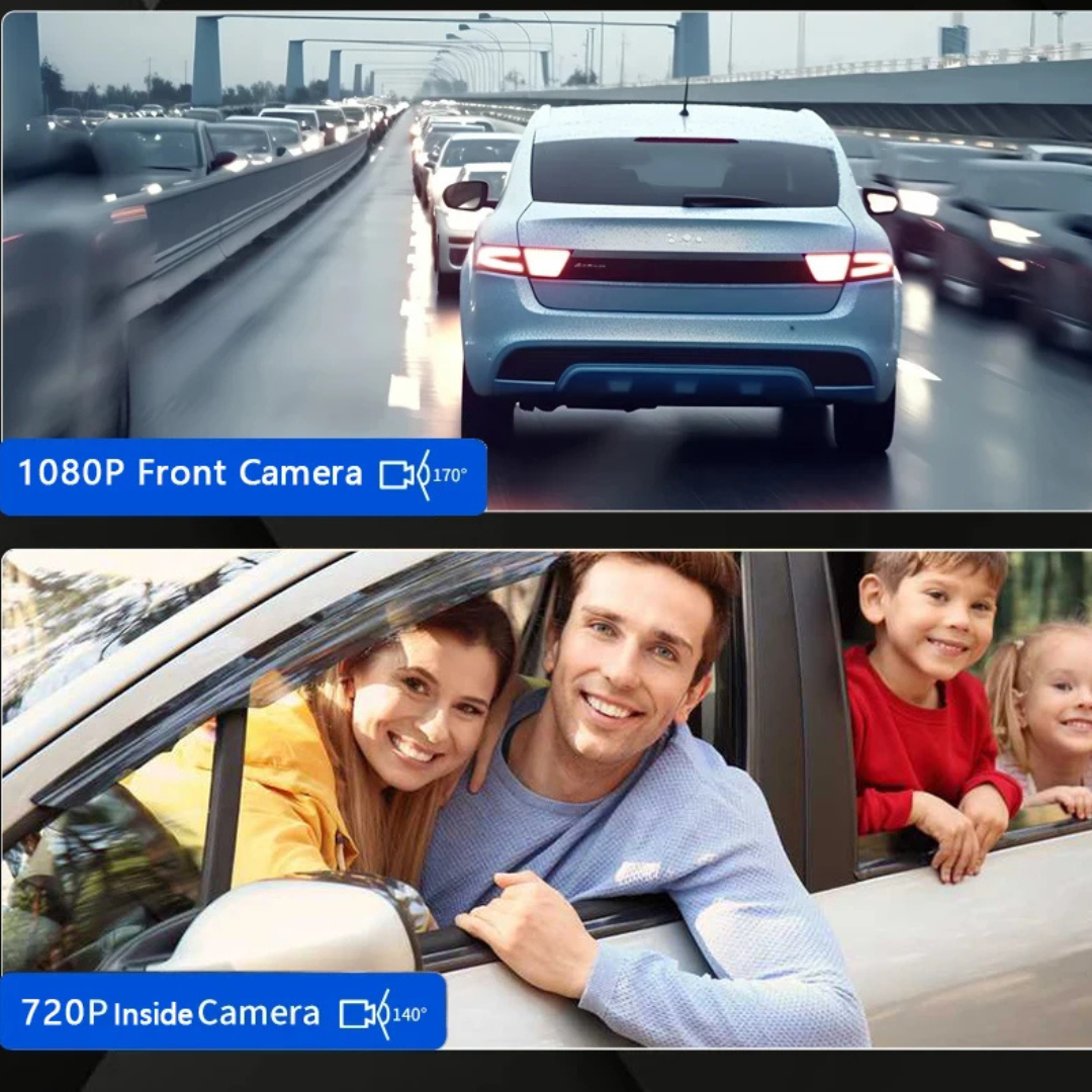 Dashcam Double Caméra Avant/Intérieur – 1080P WiFi, Vision Nocturne IR, Enregistrement Boucle – Image 6