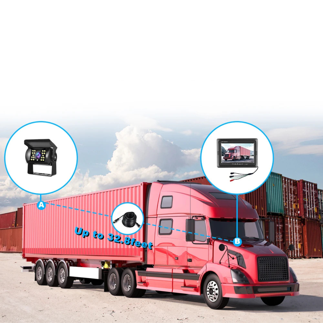 Moniteur de Recul 7” Étanche – Caméra IR Vision Nocturne pour Camion/Bus – Image 4