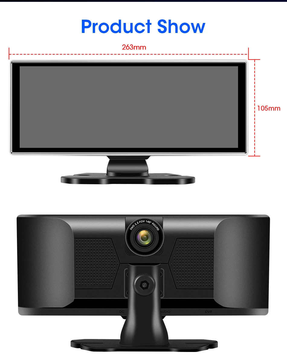 Dashcam 10”/11” CarPlay 4K – GPS, Android Auto, Enregistreur WiFi Dual Lens – Image 3